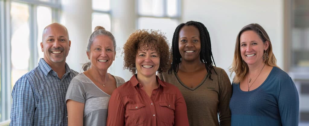 BenefitScore team collaborating in a modern office environment